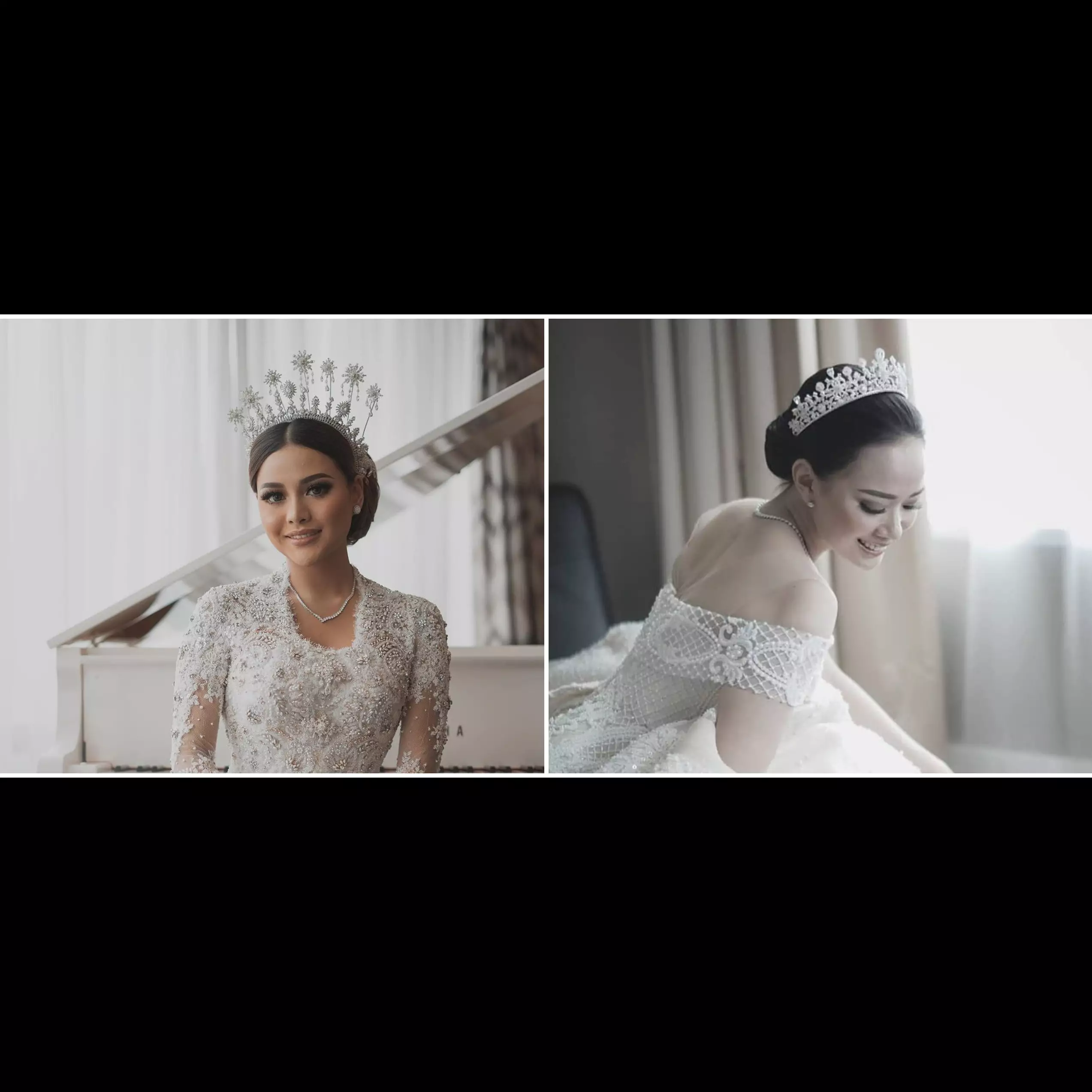 Pesona 10 seleb pakai mahkota saat nikah, keanggunannya memukau