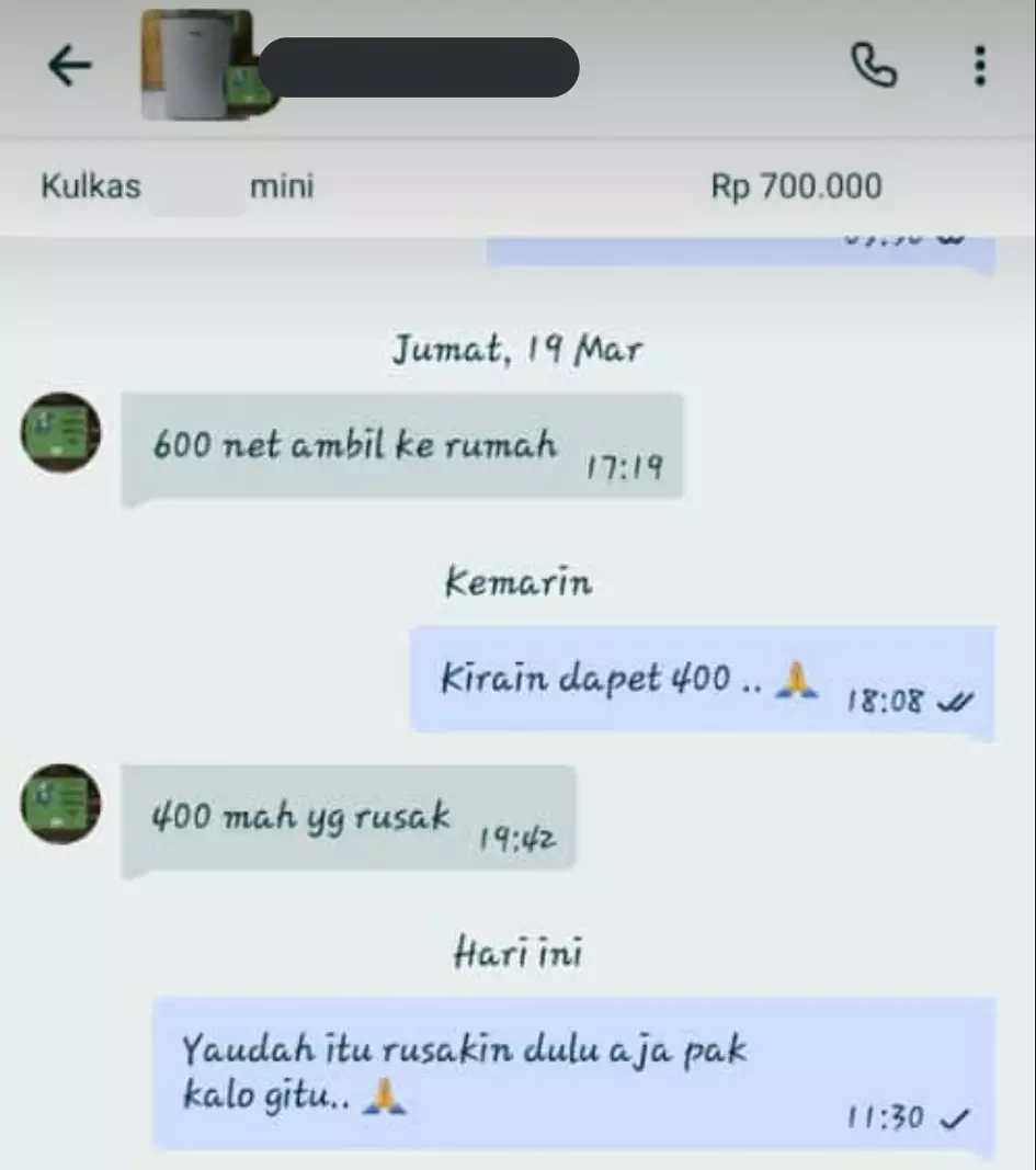 Chat nawar dagangan olshop © berbagai sumber