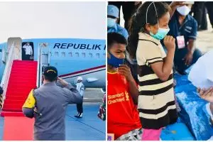 8 Momen Presiden Jokowi tinjau warga NTT, beri korban bencana jaket