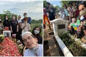 Momen 6 seleb ziarah ke makam keluarga menjelang Ramadhan