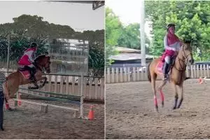 8 Momen seru Ria Ricis saat berkuda, sampai jatuh terjungkal