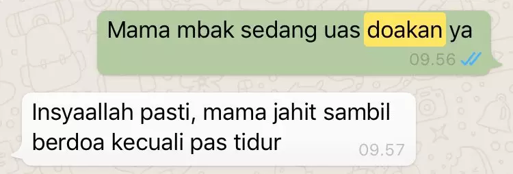 Chat ibu beri support © berbagai sumber