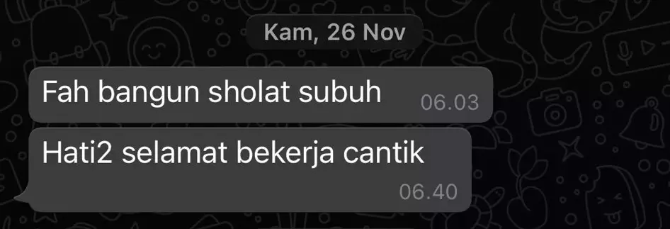 Chat ibu beri support © berbagai sumber