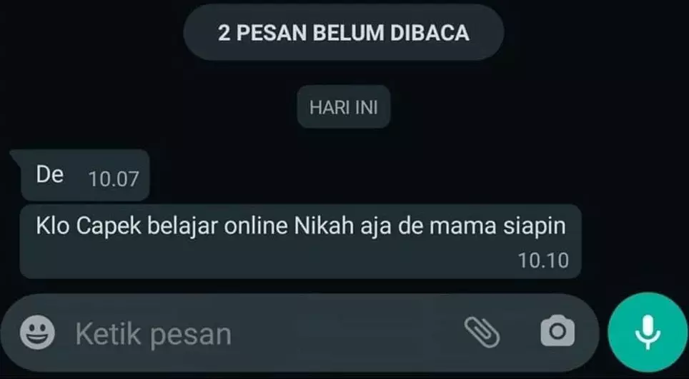 Chat ibu beri support © berbagai sumber