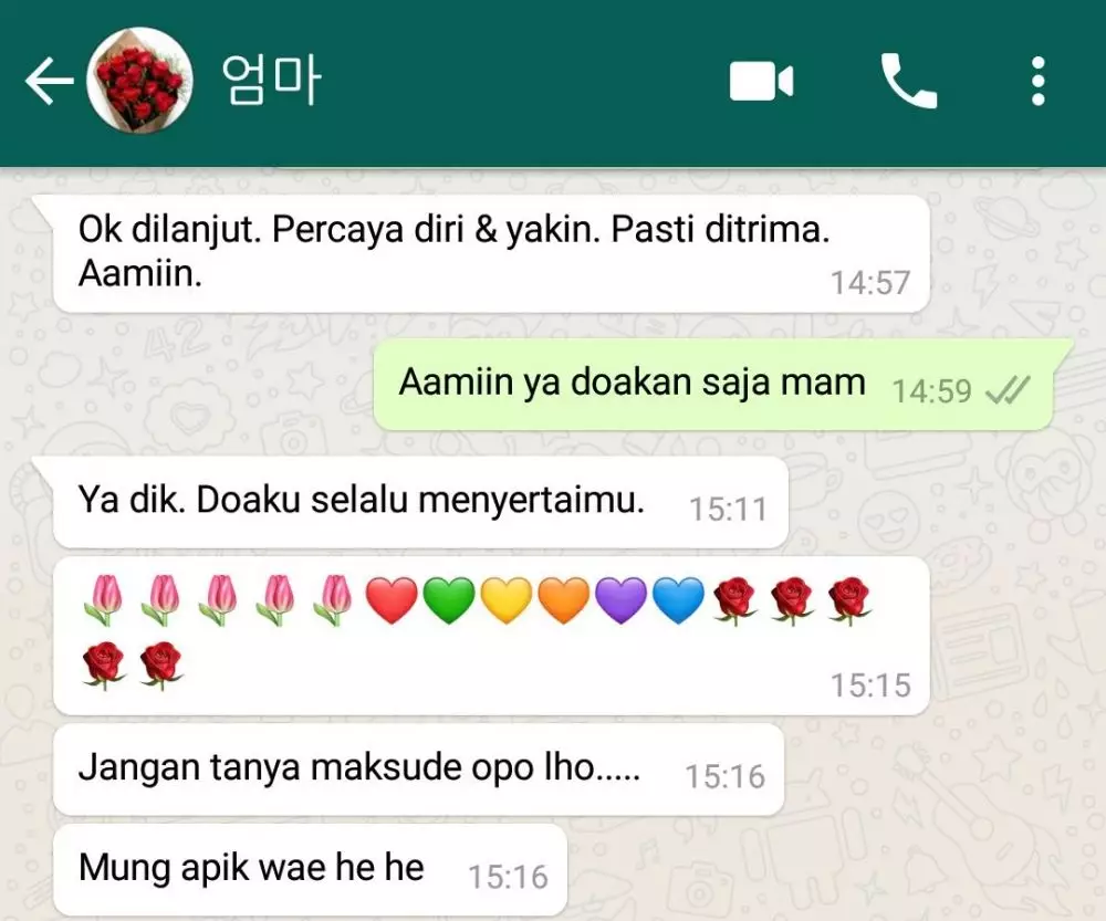 Chat ibu beri support © berbagai sumber