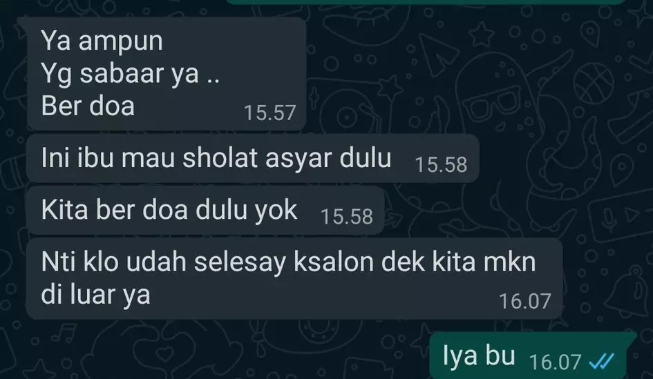 Chat ibu beri support © berbagai sumber