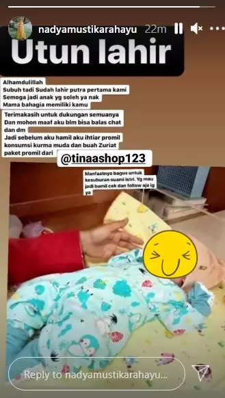 momen lahiran Nadya mustika © Instagram momen lahiran Nadya mustika © Instagram