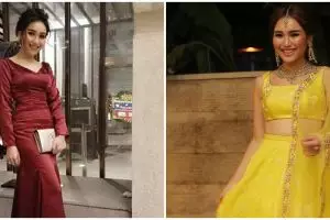 10 Pesona Ayu Ting Ting saat kondangan, gayanya anggun