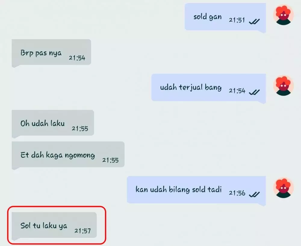 Chat typo transaksi jual beli © Twitter