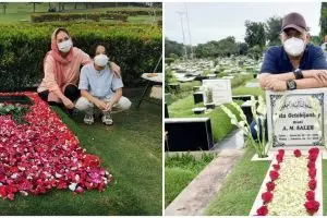 Momen 4 seleb ziarah ke makam pasangan jelang Ramadan