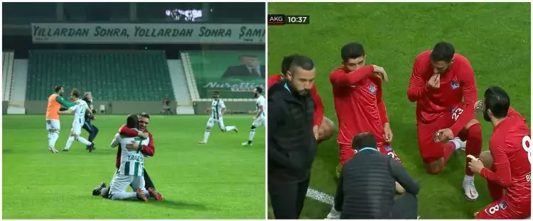 Viral video pemain Liga Turki buka puasa di tengah pertandingan