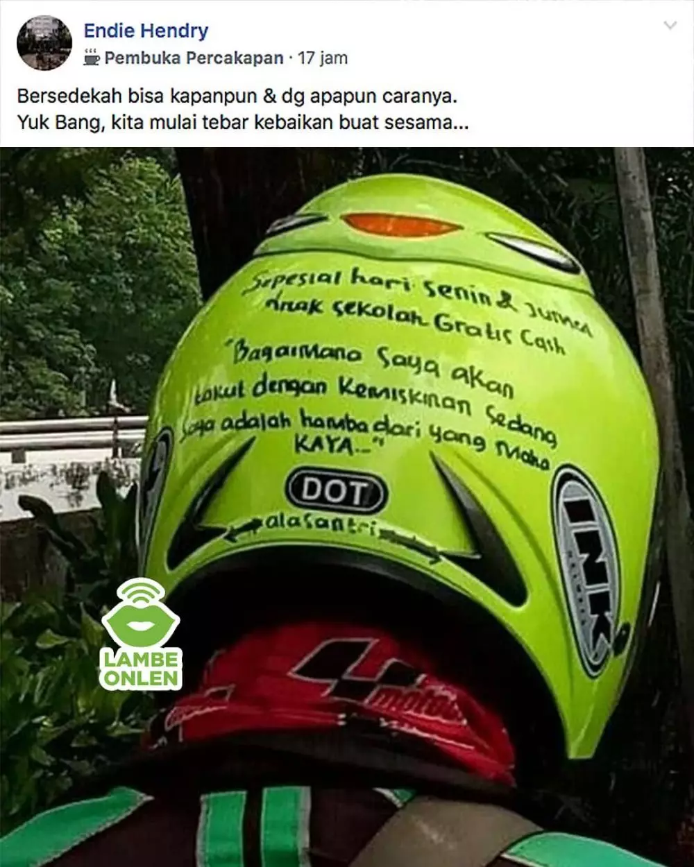 Tulisan lucu di helm driver © berbagai sumber Tulisan lucu di helm driver © berbagai sumber