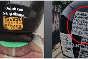 11 Tulisan lucu di helm driver ojek online ini bikin senyum yang baca