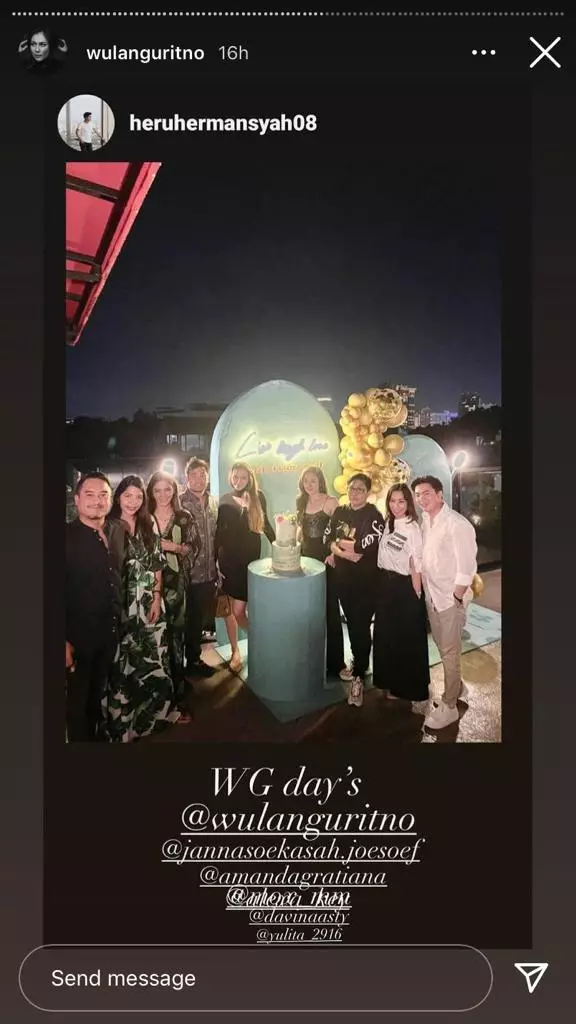 Momen perayaan ulang tahun Wulan Guritno © Instagram/@wulanguritno Momen perayaan ulang tahun Wulan Guritno © Instagram/@wulanguritno