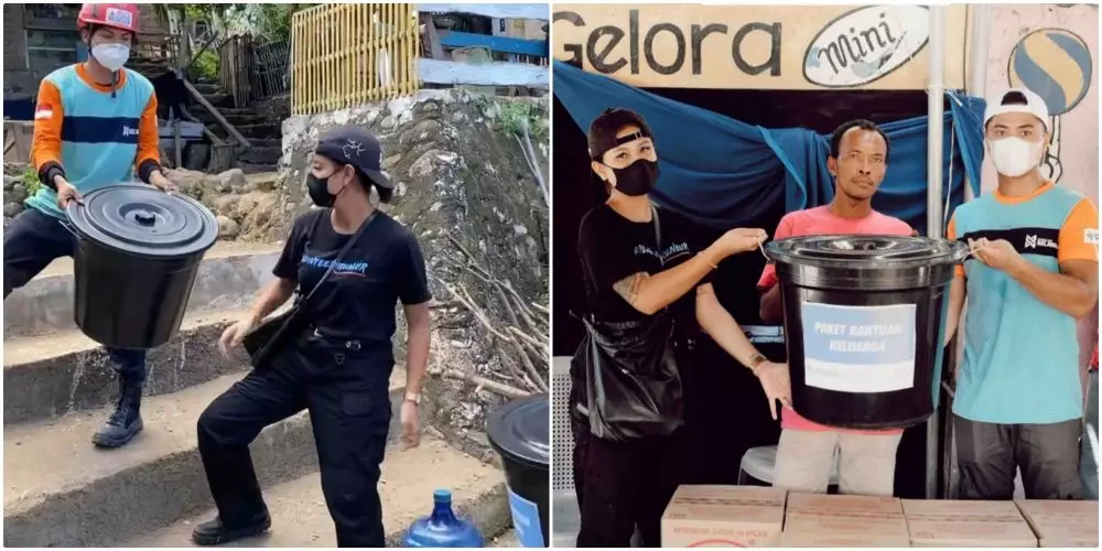 awkarin volunteer penyintas banjir NTT   © 2021 brilio.net