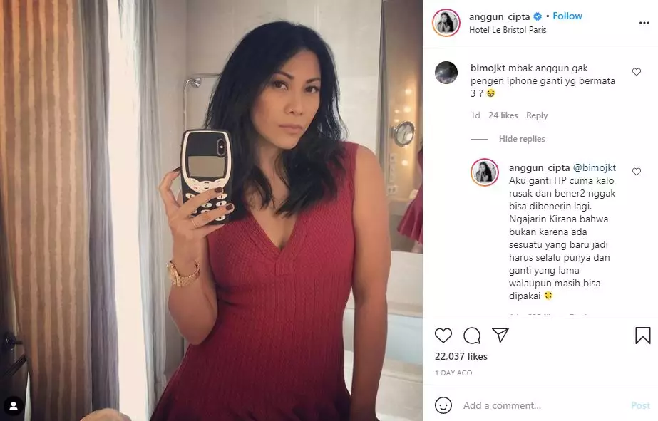 unggahan selfie anggun c sasmi jadi sorotan © instagram