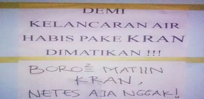 Pengumuman soal fasilitas kos © berbagai sumber