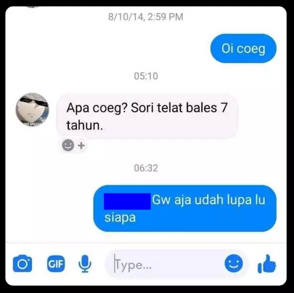 Chat dibalas bertahun kemudian © 2021 Twitter