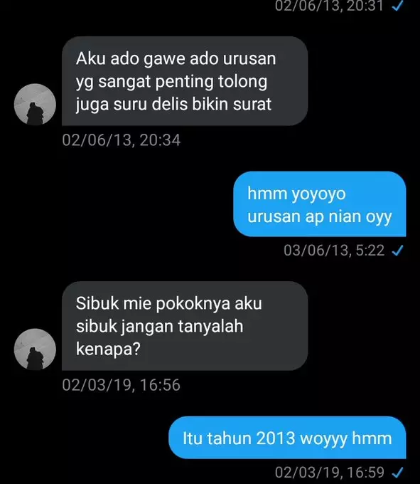 Chat dibalas bertahun kemudian © 2021 Twitter