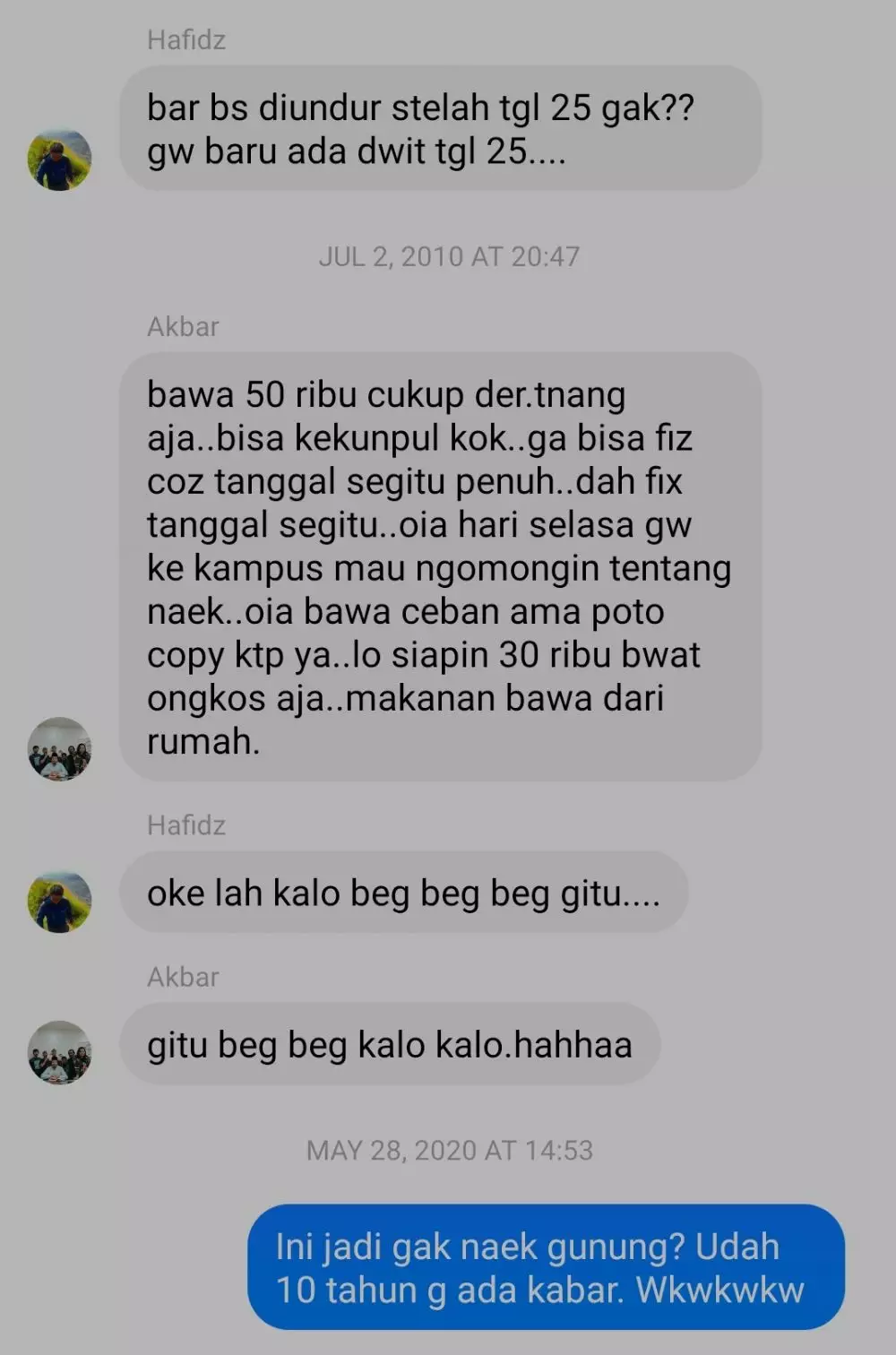Chat dibalas bertahun kemudian © 2021 Twitter