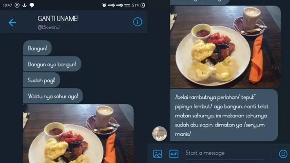 chat absurd bangunin orang sahur Berbagai sumber