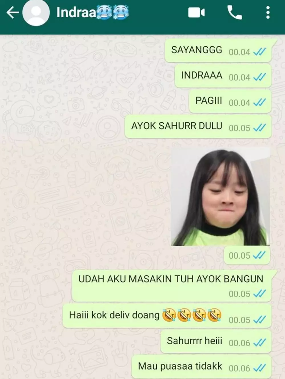 chat absurd bangunin orang sahur Berbagai sumber