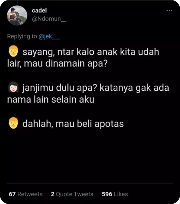 Obrolan imajinatif cewek salah paham © Twitter Obrolan imajinatif cewek salah paham © Twitter