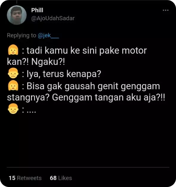 Obrolan imajinatif cewek salah paham © Twitter Obrolan imajinatif cewek salah paham © Twitter