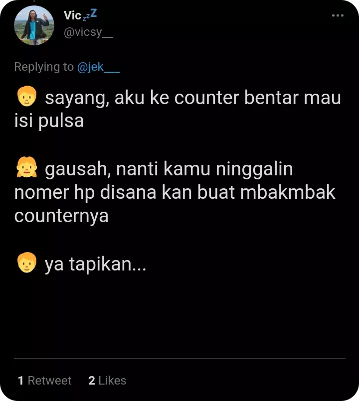 Obrolan imajinatif cewek salah paham © Twitter Obrolan imajinatif cewek salah paham © Twitter