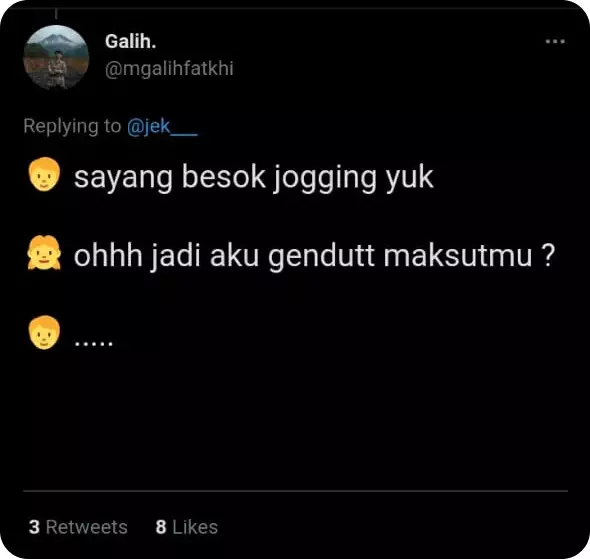 Obrolan imajinatif cewek salah paham © Twitter Obrolan imajinatif cewek salah paham © Twitter