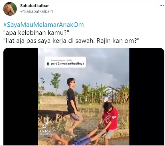 Cuitan lucu Saya Mau Melamar Anak Om © berbagai sumber Cuitan lucu Saya Mau Melamar Anak Om © berbagai sumber