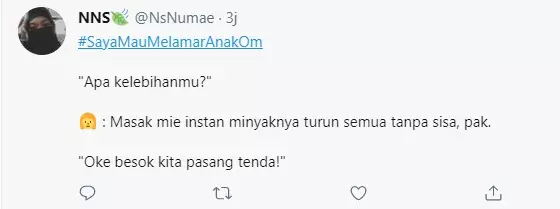 Cuitan lucu Saya Mau Melamar Anak Om © berbagai sumber Cuitan lucu Saya Mau Melamar Anak Om © berbagai sumber