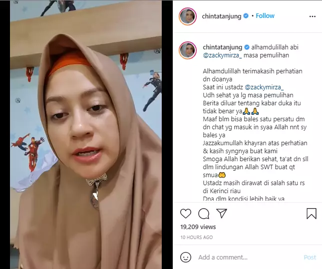 ustaz Zacky Mirza alami pneumonia dan pengentalan darah Instagram ustaz Zacky Mirza alami pneumonia dan pengentalan darah Instagram