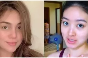 7 Beda potret Celine Evangelista dan Natasha Wilona saat tanpa makeup