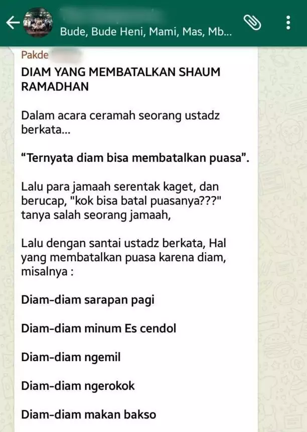 Chat lucu di bulan Ramadan © berbagai sumber
