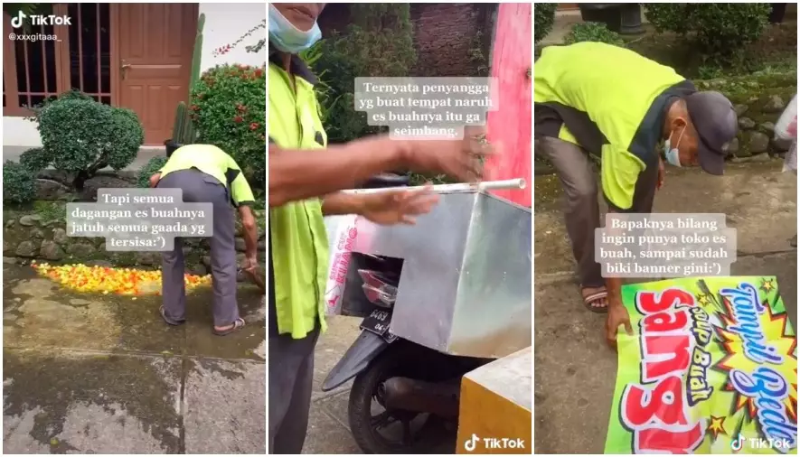 Kisah pilu pedagang es © TikTok