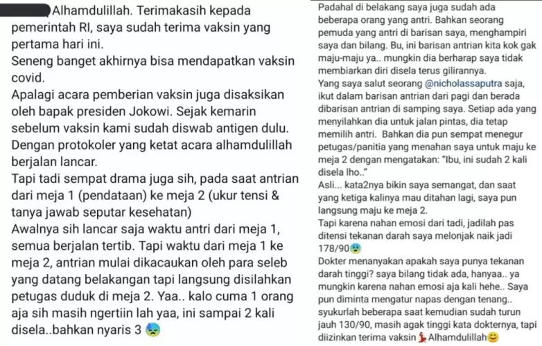 Cerita Nicholas Saputra tetap antre saat vaksin dari berbagai sumber Cerita Nicholas Saputra tetap antre saat vaksin dari berbagai sumber