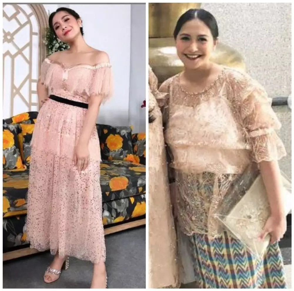 Beda gaya fashion Nagita Slavina dan Caca © berbagai sumber