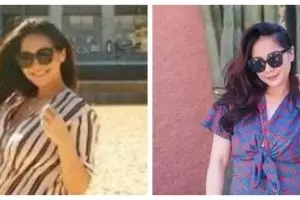 6 Beda gaya fashion Nagita Slavina dan Caca Tengker, menawan