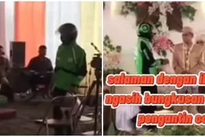 Antar pesanan ke resepsi, aksi driver ojek online ini jadi sorotan