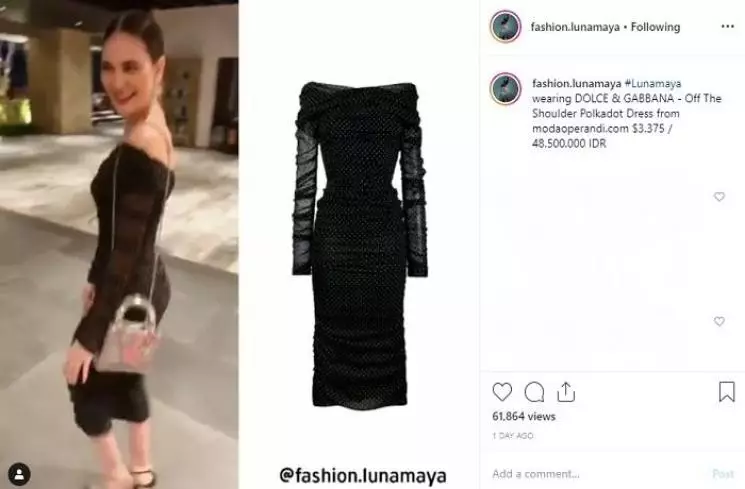 harga oufit kondangan luna maya © Instagram