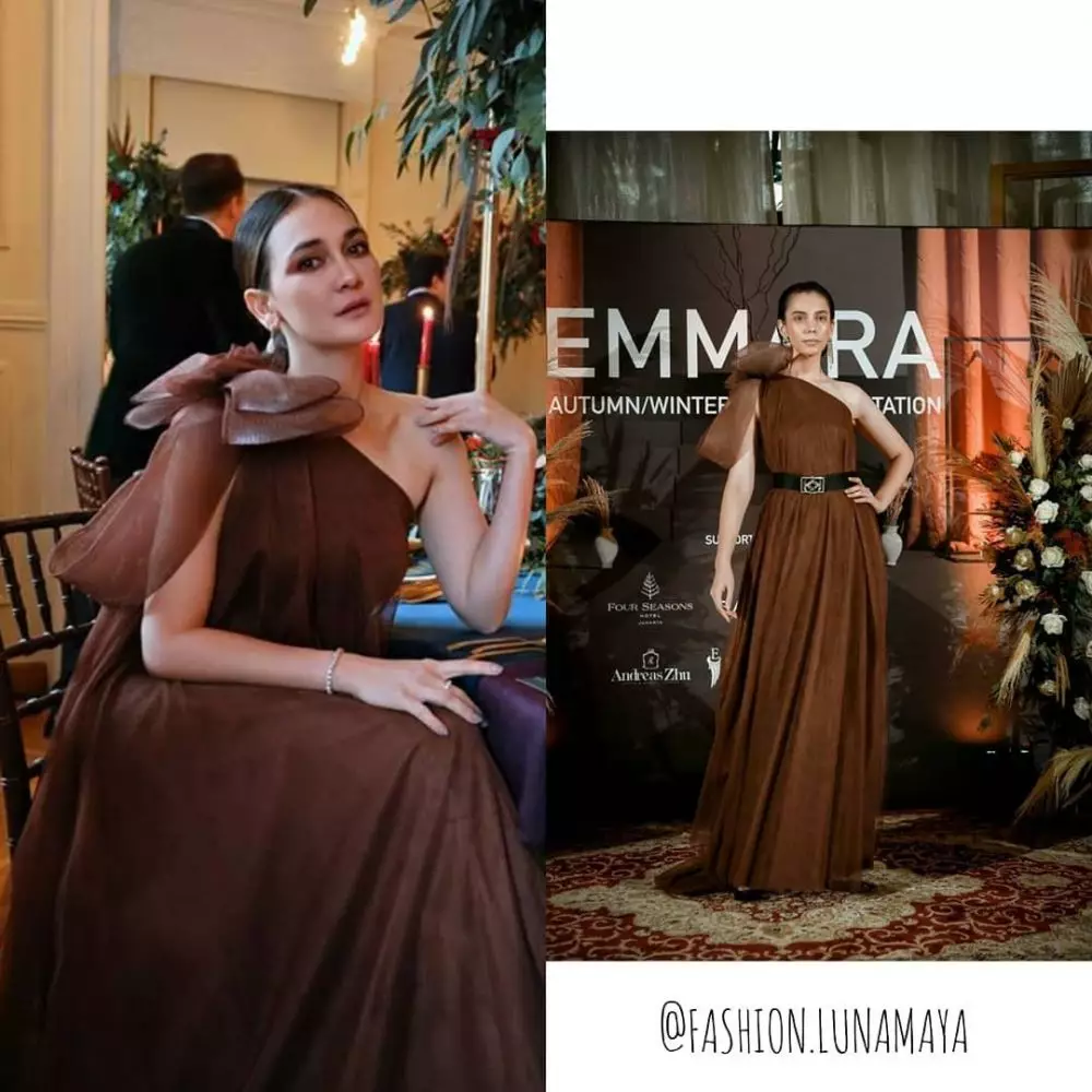 harga oufit kondangan luna maya © Instagram