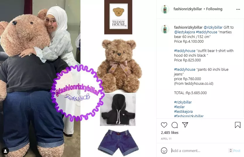 Rizky Billar pamer kado dari Lesti Kejora Instagram Rizky Billar pamer kado dari Lesti Kejora Instagram