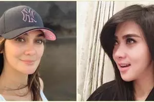 8 Beda gaya Syahrini dan Luna Maya tanpa makeup, cantik natural