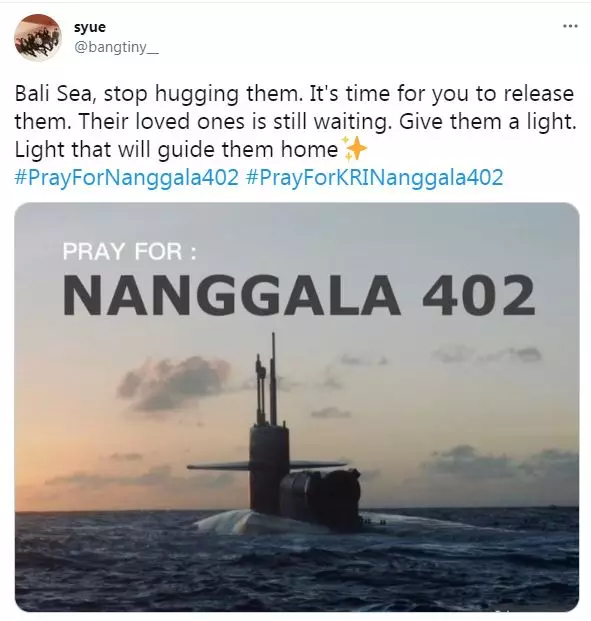 cuitan pray for kri nanggala-402 © 2021 Twitter