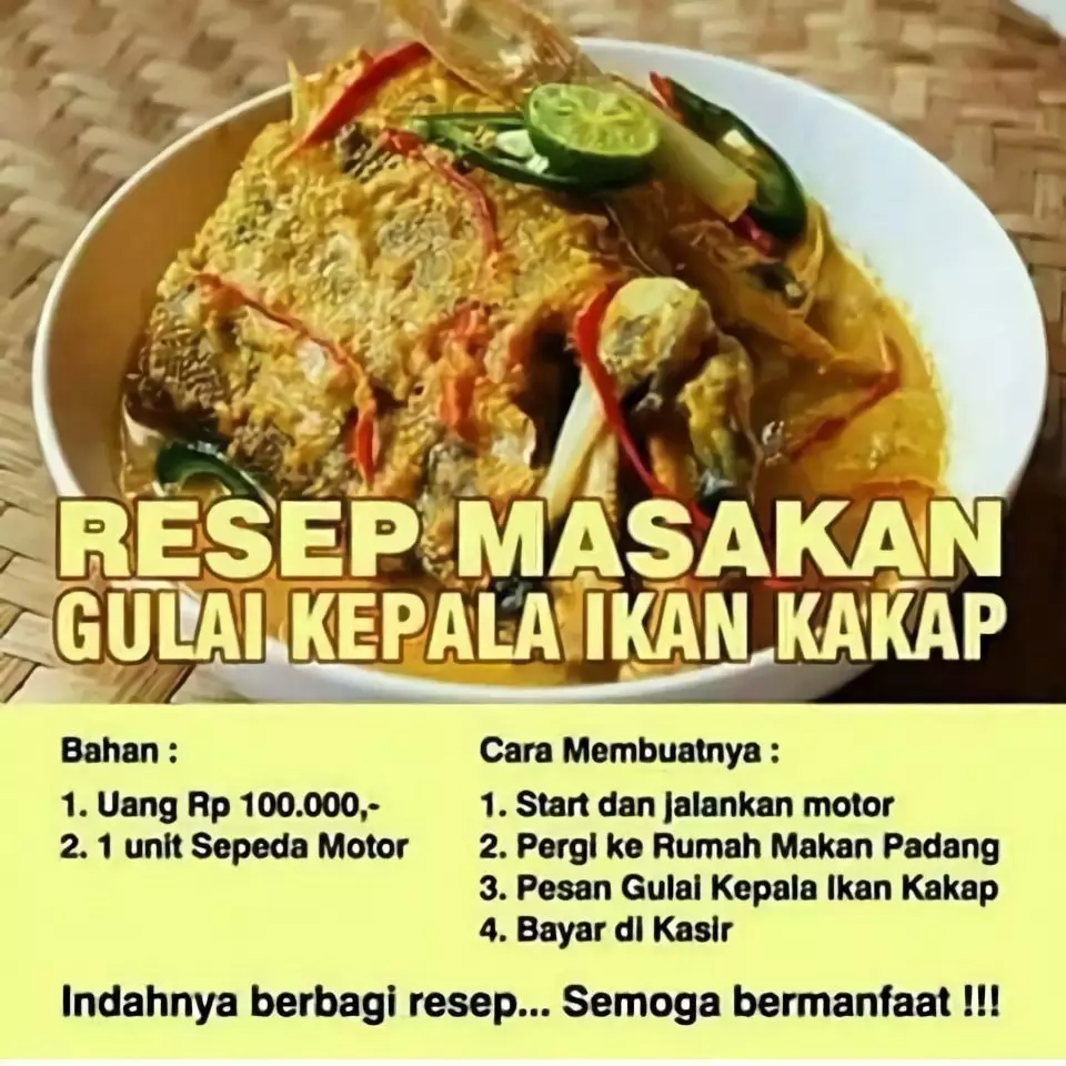 resep memasak nyeleneh Berbagai sumber