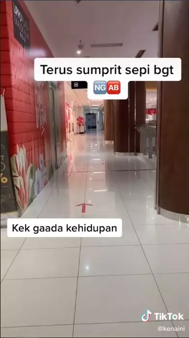 Viral cerita seorang wanita ke mall sepi TikTok/@kenaini