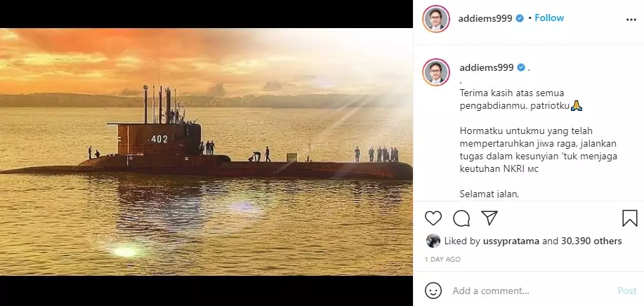 ucapan belasungkawa seleb untuk KRI Nanggala-402 berbagai sumber ucapan belasungkawa seleb untuk KRI Nanggala-402 berbagai sumber