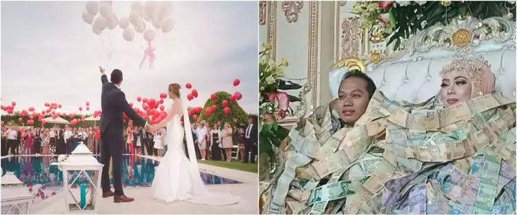 8 Pesta pernikahan orang 'terlalu kaya,' ada yang pakai gaun dari uang