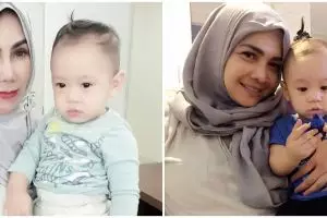 Besanan, 10 beda gaya Rieta Amilia dan Amy Qanita momong Rafathar